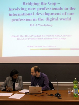 workshop presentation with IFLA President Ellen Tise